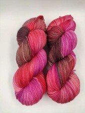 handgefärbte Noble Sock * Merinosockenwolle 100 g - ROTES PINK 445
