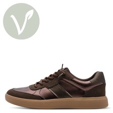 Tamaris Damen Sneaker 23747 Mocca Braun Metall - Vegan, Slip-On & Wechselfußbett
