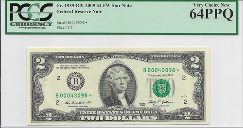 2009 $2 NEW YORK * STAR * ⭐️. PCGS Very Choice NEW 64 PPQ. Only 128,000 Printed - Picture 2 of 3