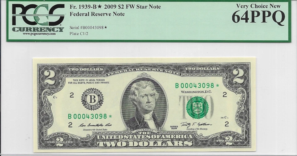 2009 $2 NEW YORK *  STAR * ⭐️. PCGS Very Choice NEW 64 PPQ. Only 128,000 Printed - Image 2 of 3