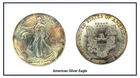 1987 American Eagle 1 oz Silver Galaxy Toned
