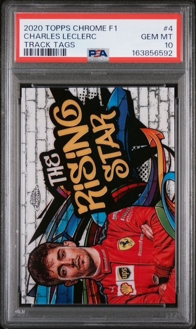 2020 Topps Chrome F1 Charles Leclerc Track Tags Card PSA 10