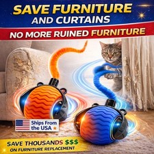 Interactive Cat Toy Ball w/ Tail USB Rechargeable Smart Auto Moving Pet Toy Keep
