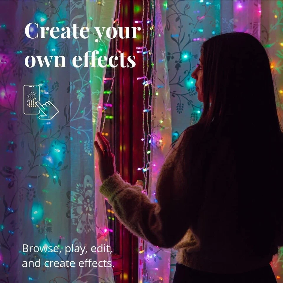 Twinkly LED Christmas Curtain Lights 210 RGB, App, Wifi, Voice - Ecomm-Open Box - Image 4 of 4