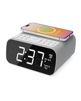 MAJORITY Bluetooth Bedside FM Radio Alarm Clock | Wireless Small, Grey