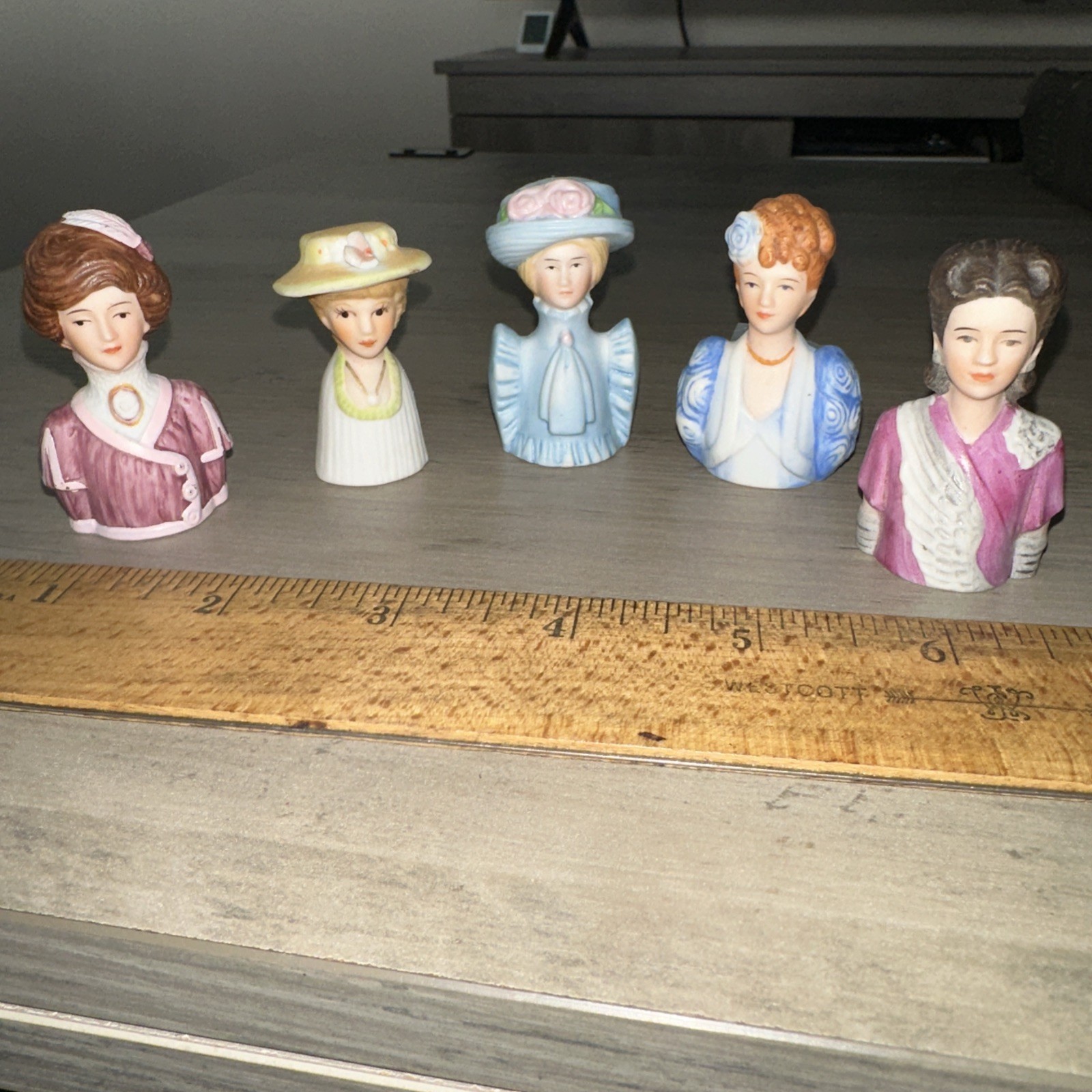 1980s Avon Ladies of America Thimbles Set of 5!