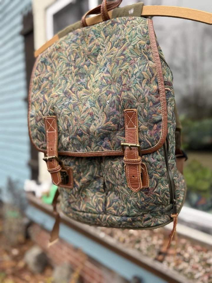 RARO L.L. Mochila tapiz Bean para mujer de cuero y algodón Foto 3 de 4