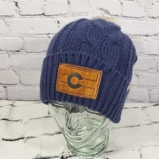 NEW Cirque Mountain Apparel Colorado Slife Beanie Hat Unisex Rabbit Fur Pompom