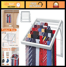Tie Organizer for Men - Holds 54 Ties, Wall-Mounted Metal Rack for Scarves  Bel