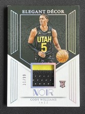 Cody Williams 2024-25 Panini Noir Elegant Decor Materials Patch RC /99 #EDR-CDY