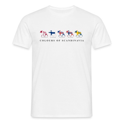Colours of Scandinavia Elch Flaggen Skandinavien Camping Geschenk Männer T-Shirt