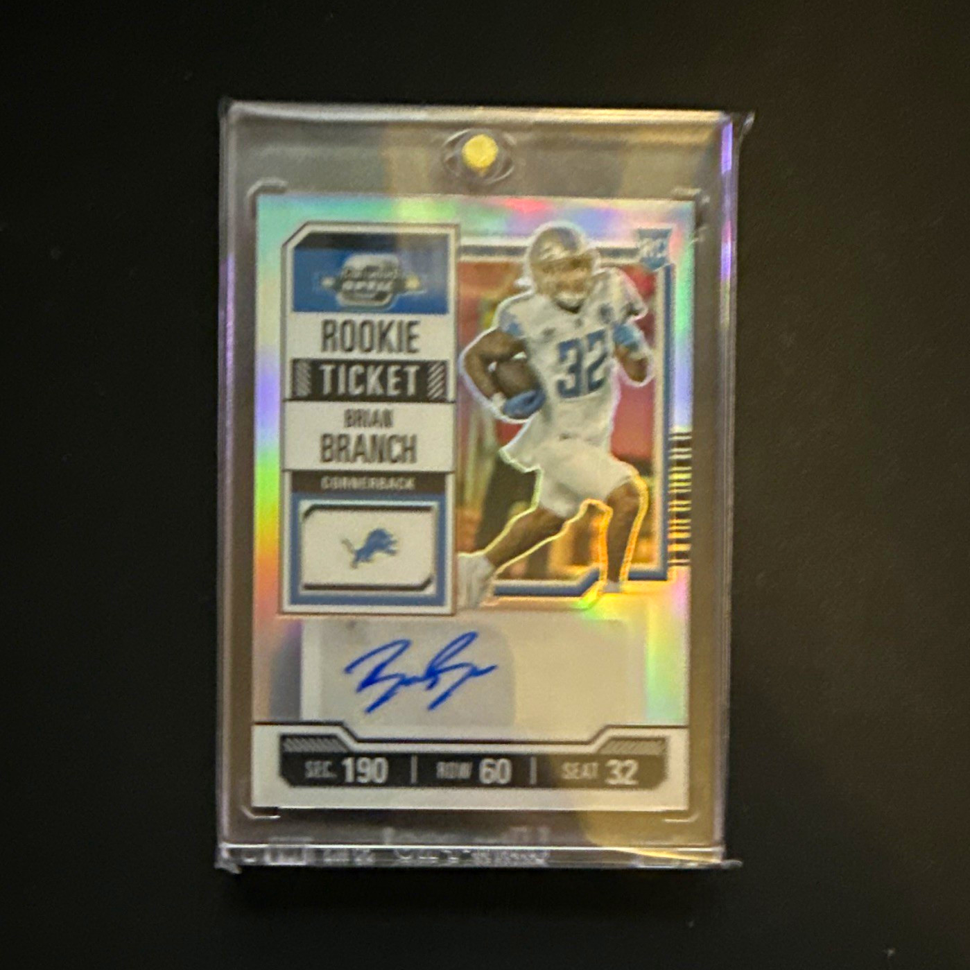 Panini 2023 Contenders Optic Brian Branch #148 Rookie Ticket Auto Lions