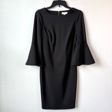 Calvin Klein Bell Sleeve Sheath Dress Black 4