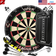 Regulation Bristle Steel Tip Dartboard Starter Set w/ Staple-Free Bullseye