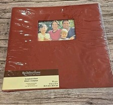 Red Faux Leather Recollections 12" x 12" Top Loading Scrapbook New-Sealed 184 
