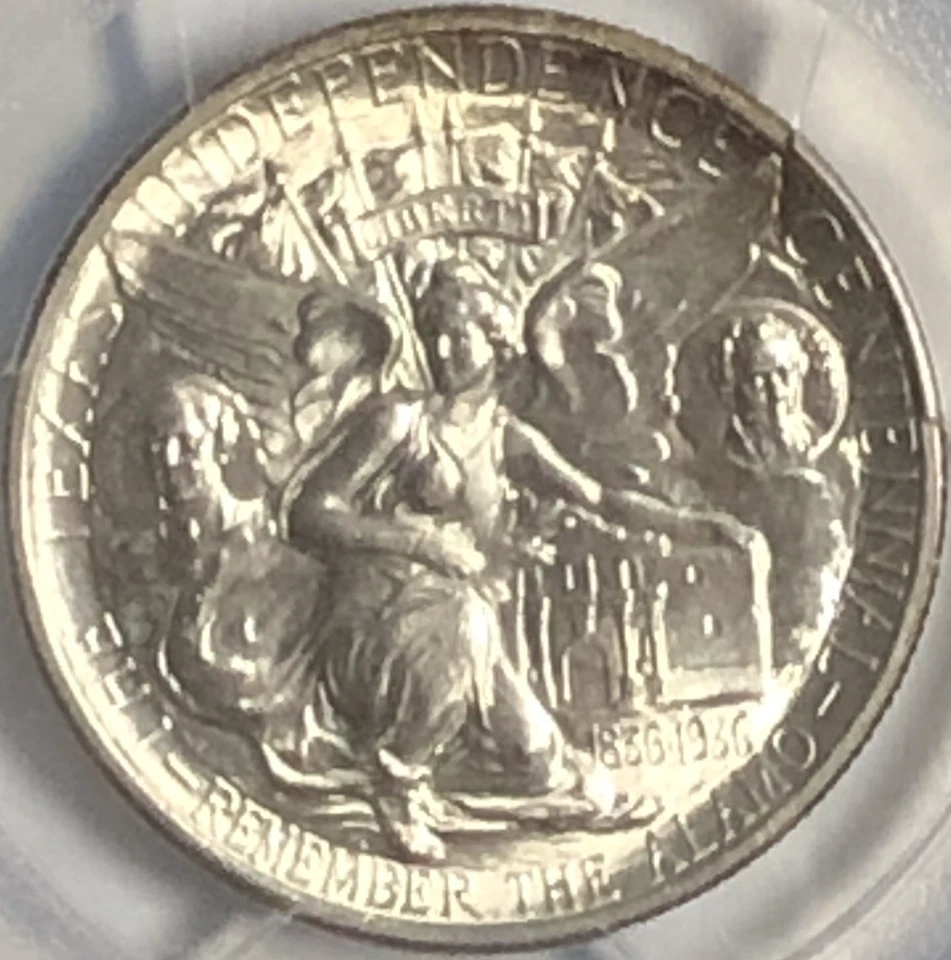 50C 1934 "PCGS MS65 - TEXAS" - EL BRILLO ES INCREÍBLE OBV/REV, TONIFICACIÓN REV!💥 ✅ Foto 3 de 3