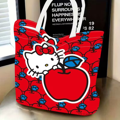 Adorable Hello Kitty Polyester Canvas Style Shoulder/ Tote Bag 13x15