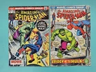 1972 AMAZING SPIDER-MAN 119 & 120 Comic Lot ~ VS HULK ~ WELL LOVED Condition!
