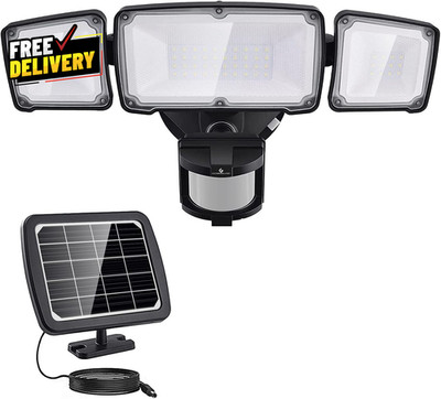 Solar Motion Sensor LED Light Outdoor Waterproof for Garage Yard Porch 