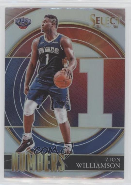 2021-22 Panini Select Select Numbers Silver Prizm Zion Williamson #19 hs9