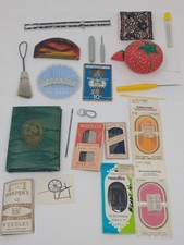 Estate Sewing Needle Case And Miscellaneous Tools Embroidery Misc Drawer Lot
