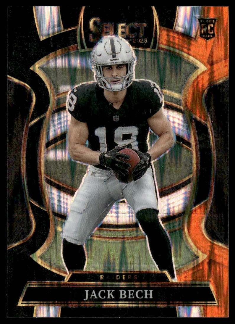Jack Bech Rookie RC 2025 Panini Select #6 Black and Orange Prizm Shock Raiders
