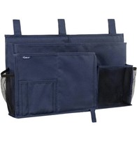 Surblue Bedside Caddy Hanging Bed Organizer Storage Bag Pocket Large, Blue