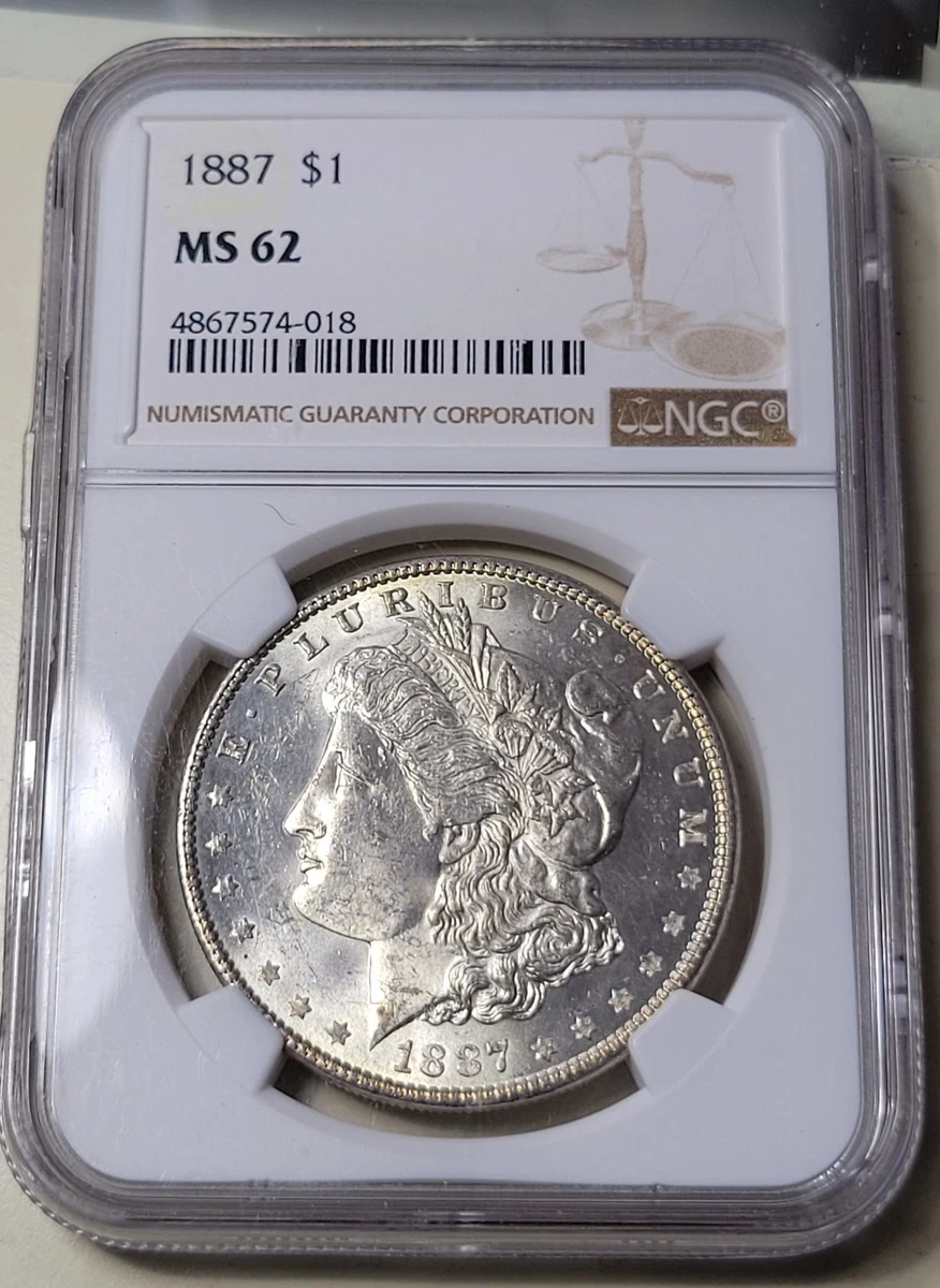 アメリカ　モルガンダラー銀貨1887 MS-62 PCGS MS 62 Graded 1887 Year Morgan US Dollars (1878-1921) for sale | eBay