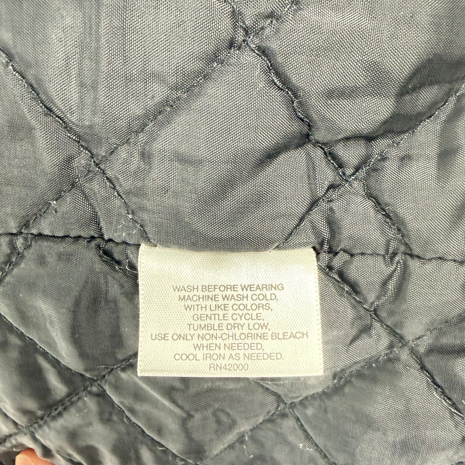 Basic Editions quilted flannel jacket hooded red … - image 8