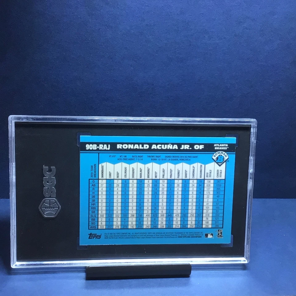 2020 Bowman Chrome - Ronald Acuña Jr - 90 Bowman Design - Atomic Refractor-#/150 - Image 2 of 3