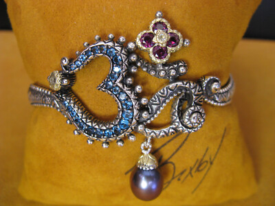 BARBARA BIXBY ARMBAND MANSCHETTE OM TOPAS GARNET PERLE BLUME OHM SS18 Edelstein Geschenk
