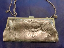 La Regale Silver Clutch Satin Lined Evening Purse Women's Silver Chain