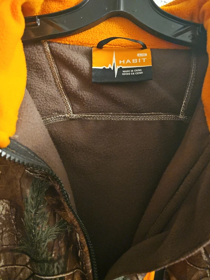 Habit Jacket Mens L Full Zip Lined Camo Softshell Hunting Jacket - Image 4 of 4