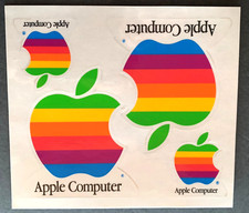 Vintage Apple Computer Rainbow Stickers Decals