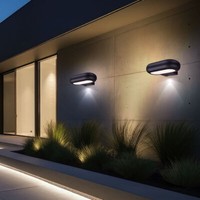 AußEnwandlampe HaustüRleuchte Fassadenlampe Grau Led Gartenlampe B 22 Cm 2Er Set