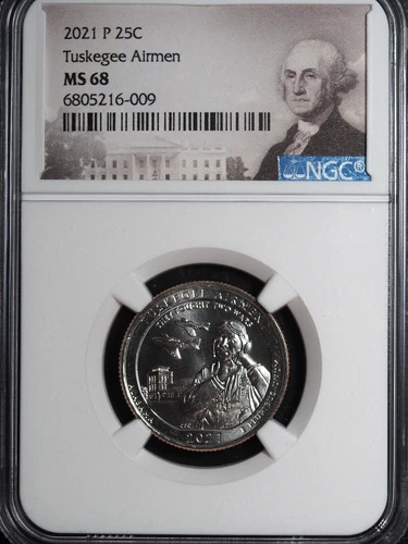 2021-P Tuskegee Airmen Graded NGC MS68 America the Beautiful Quarter #009
