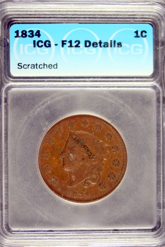 1834 - ICG F12 DETAILS Large Cent!!  #B18966