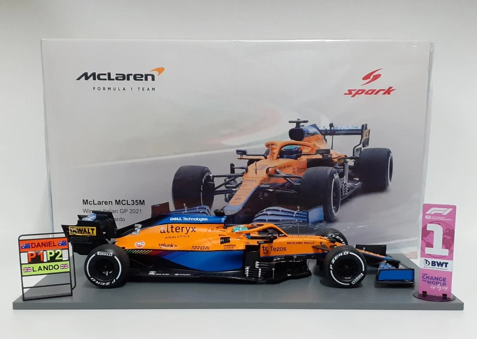 SPARK 1:18 MODELLINO AUTO DIE CAST F1 MCLAREN MERCEDES RICCIARDO GP ITALIA 2021 - Immagine 3 di 4