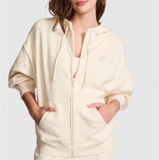 Victoria's Secret PINK IVY Fleece Campus Bling Full-Zip Hoodie XLARGE