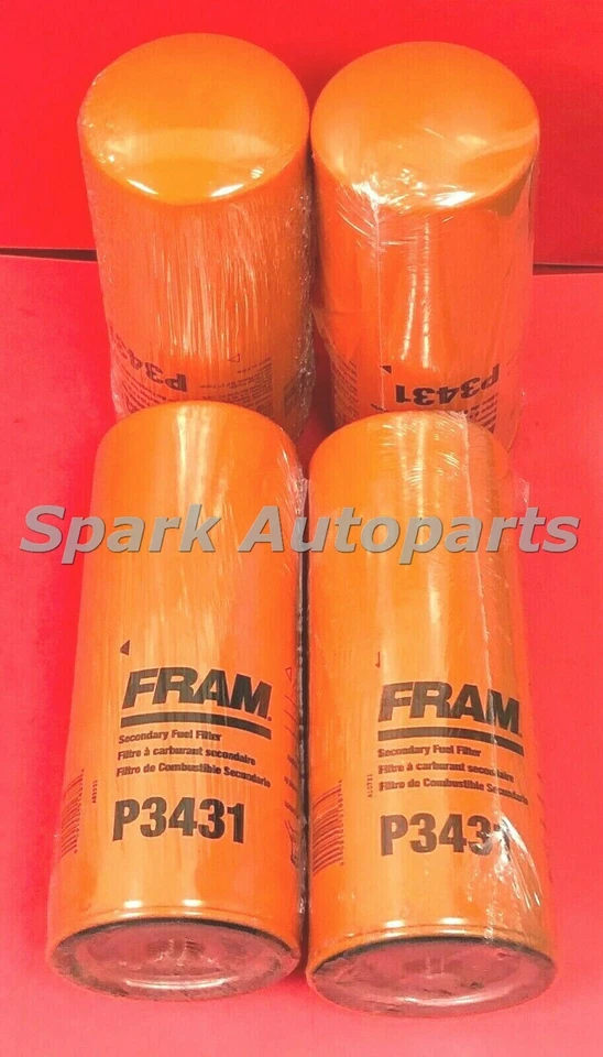 New Lot of 4 Fuel Filter FRAM P3431 For MACK RD, CH, MR, CL, DM, DMM, MC, RW Foto 2 de 3