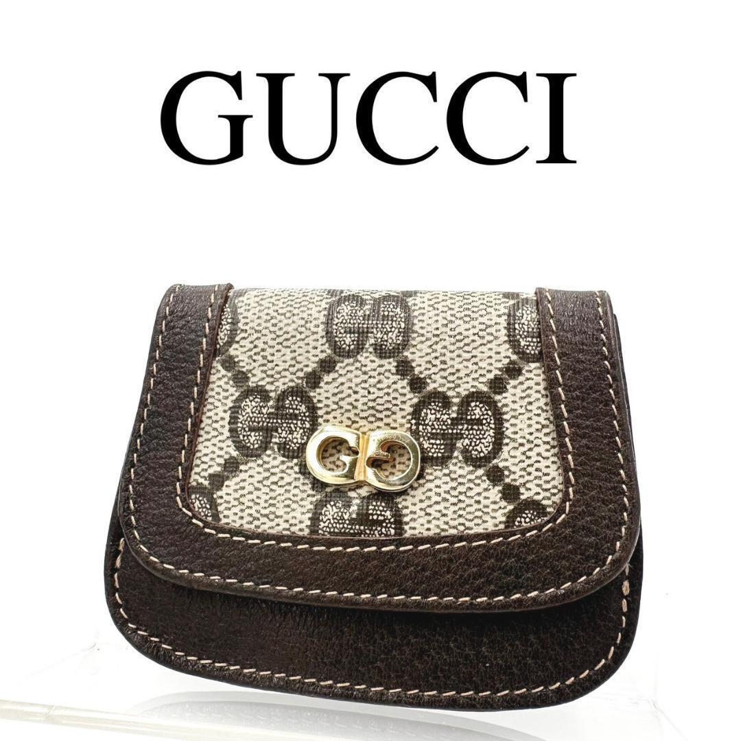 GUCCI Authentic Coin Case GG Supreme GG Pattern Old PVC