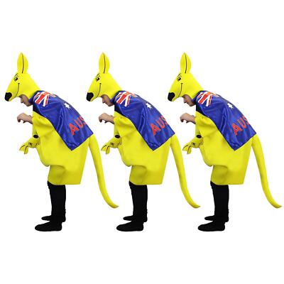 AUSTRALISCHES KÄNGURU SCHICKKLEID KOSTÜM MIT AUSTRALIEN TAGFLAGGE UMHANG RUGBY SET