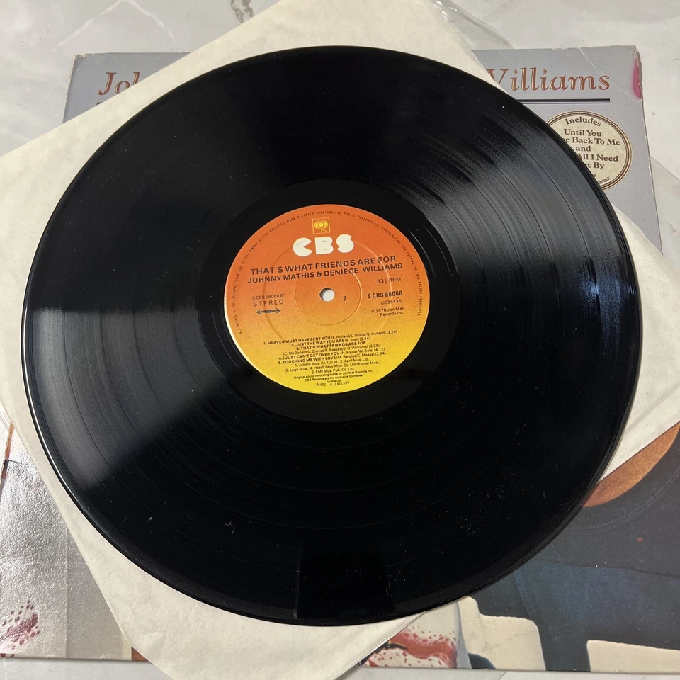 Johnny Mathis That's What Friends Are For UK LP Vinyl Album 1978 86068 CBS 33 EX - Image 4 of 4