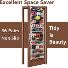 36 Pairs Over The Door Shoe Rack Wall Hanging Closet Organizer Storage Stand