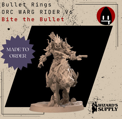 Orc Warg Rider V6 LOTR 3dprinted mini Bullet Rings Evil Bite the Bullet 3D dnd