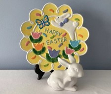 Easter Ceramic Platter 9? And Bunny Beautiful Easter Colors Ester Rabbit Bunny