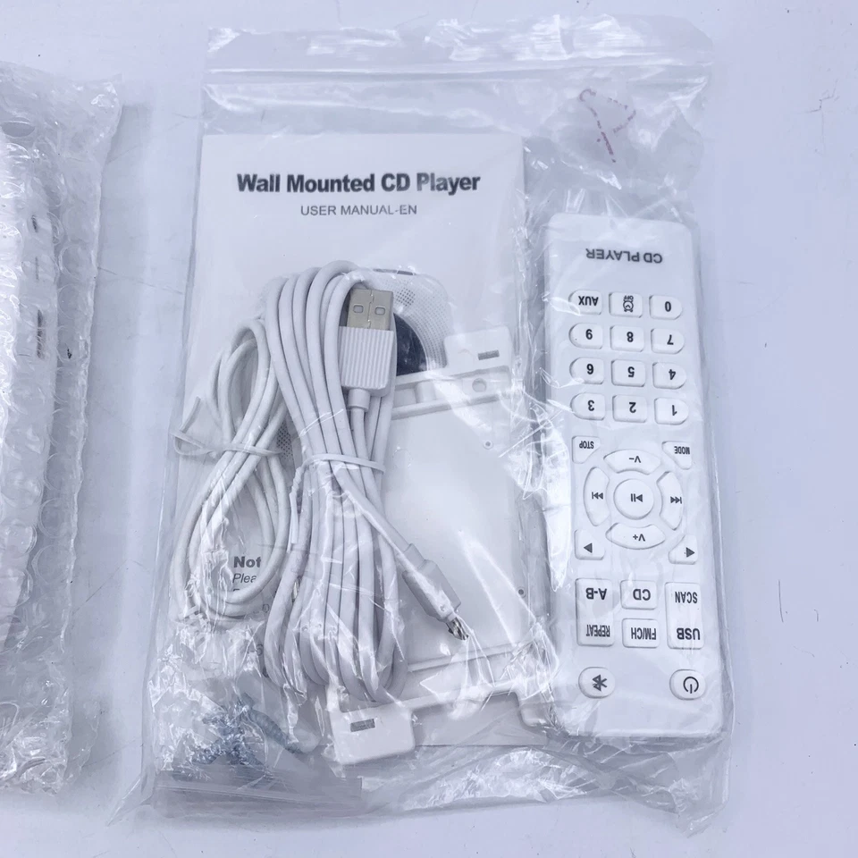 Wall Mounted CD Player White Bluetooth FM Radio KC-609 NEW OPEN BOX - Image 3 of 4