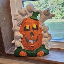 Ghost And Pumpkin Ceramic Halloween Decoration Spooky Season Decoration