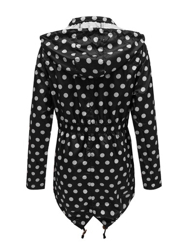 NEW WOMENS BLACK RAIN MAC PARKA LADIES FISHTAIL PLUS SIZE RAINCOAT SIZE 8-24 - Picture 3 of 14