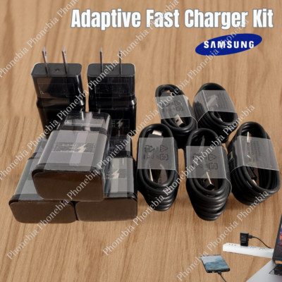 Bulk Lot Adaptive Fast Charger Wall Adapter USB Type C Cable For Samsung Android